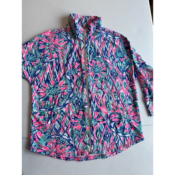 Lilly Pulitzer Tiki Pink DeeDee Swing Jacket‎ Size XS Multicolor Athletic Zipper - Picture 3 of 9